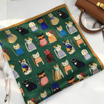 green cat silk scarf