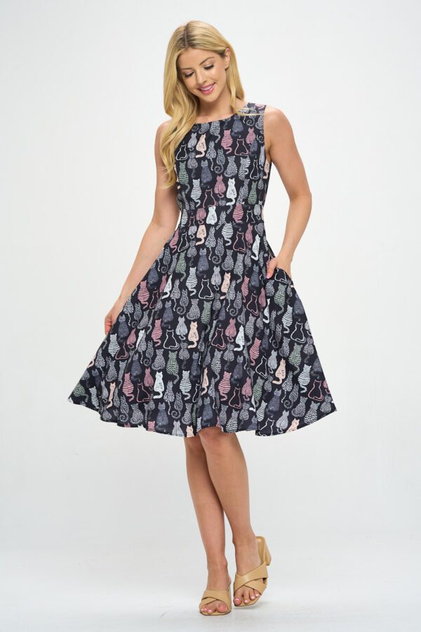 cat print dress