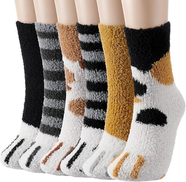 mixed colour cat claw socks