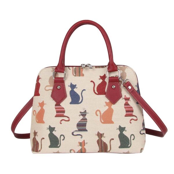 colourful silhouette cat handbag