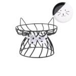 black Feline Frame Elevated Ceramic Bowl