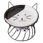 black Feline Frame Elevated Ceramic Bowl