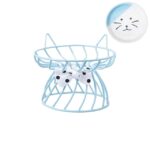 Blue Feline Frame Elevated Ceramic Bowl