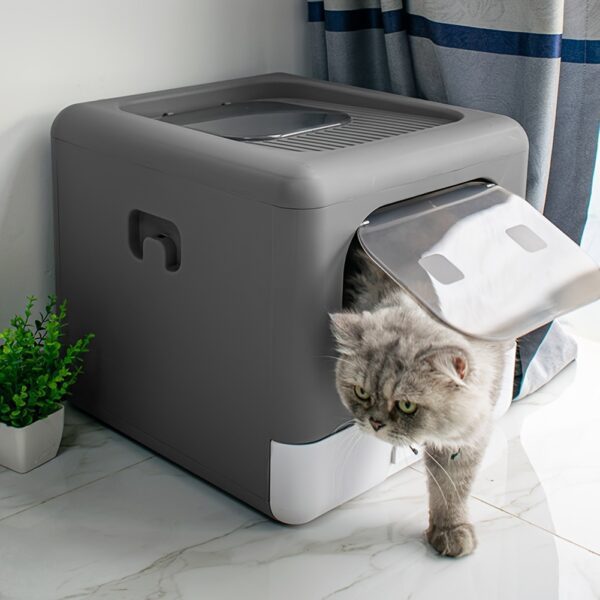 Foldable Top-Entry Cat Litter Box | Anti-Splash & Easy Clean