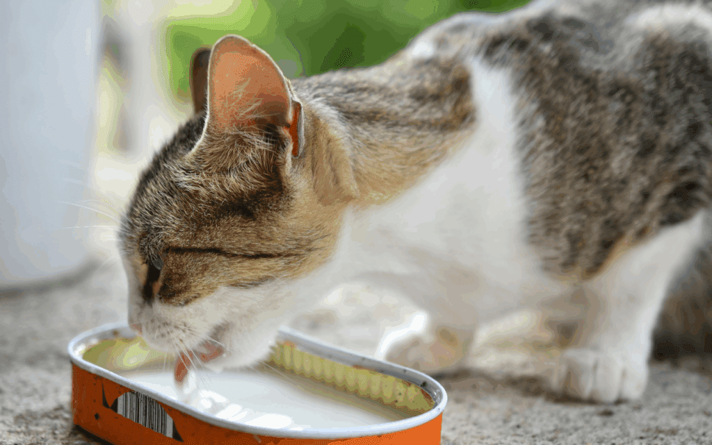 cat drinking cat safe milk (lactose free)