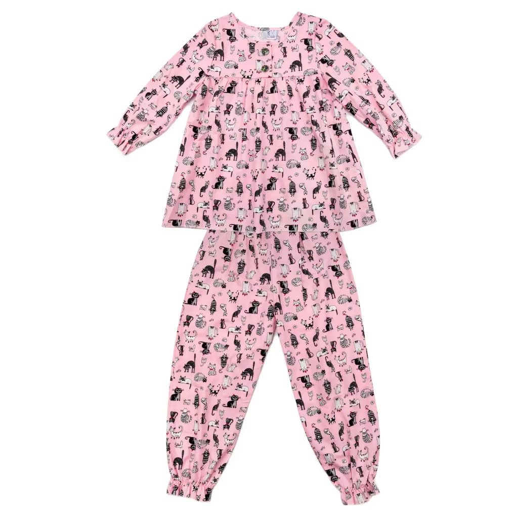 Pink Crazy Cat Children’s Pyjama Set