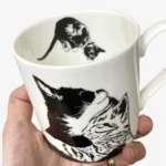 Elegant Cat Design Fine Bone China Mug