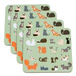 set of 4 cat coasters