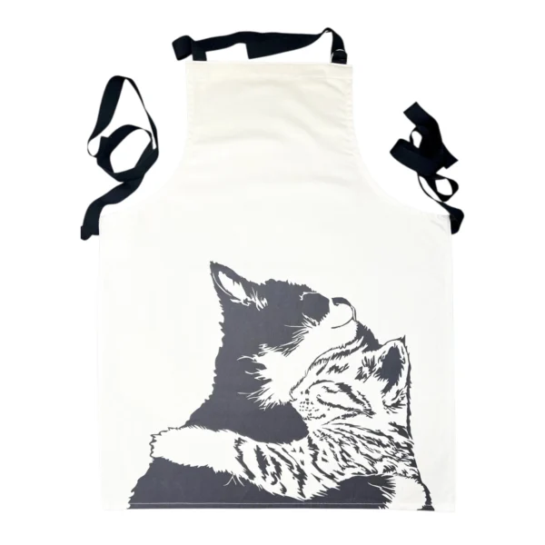 cats cuddling apron