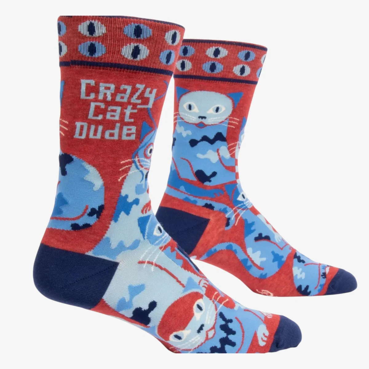 crazy cat dude socks