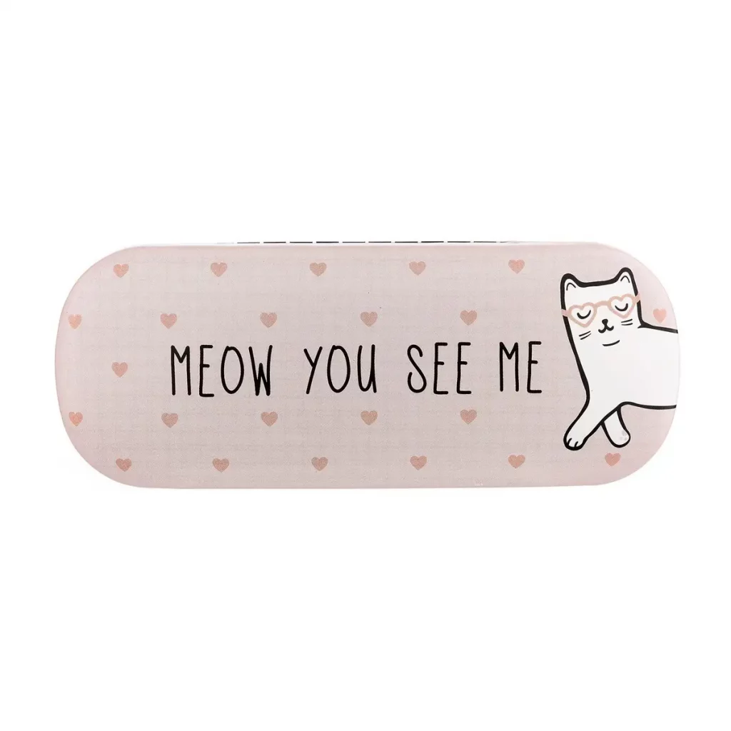 meow you see me cat glasses case