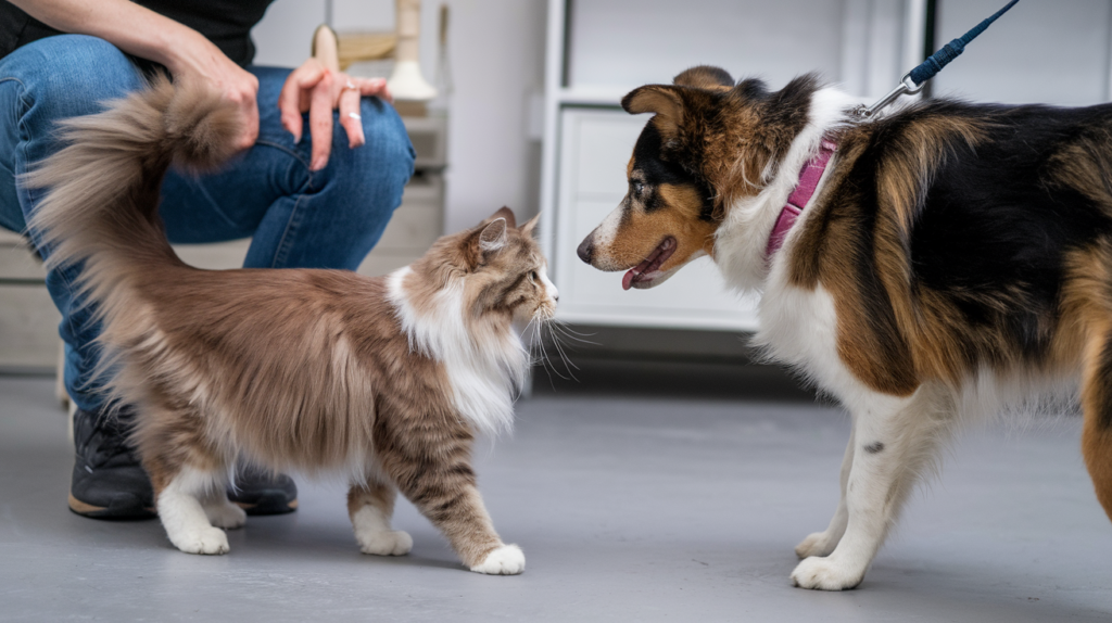 maine coon with a dog