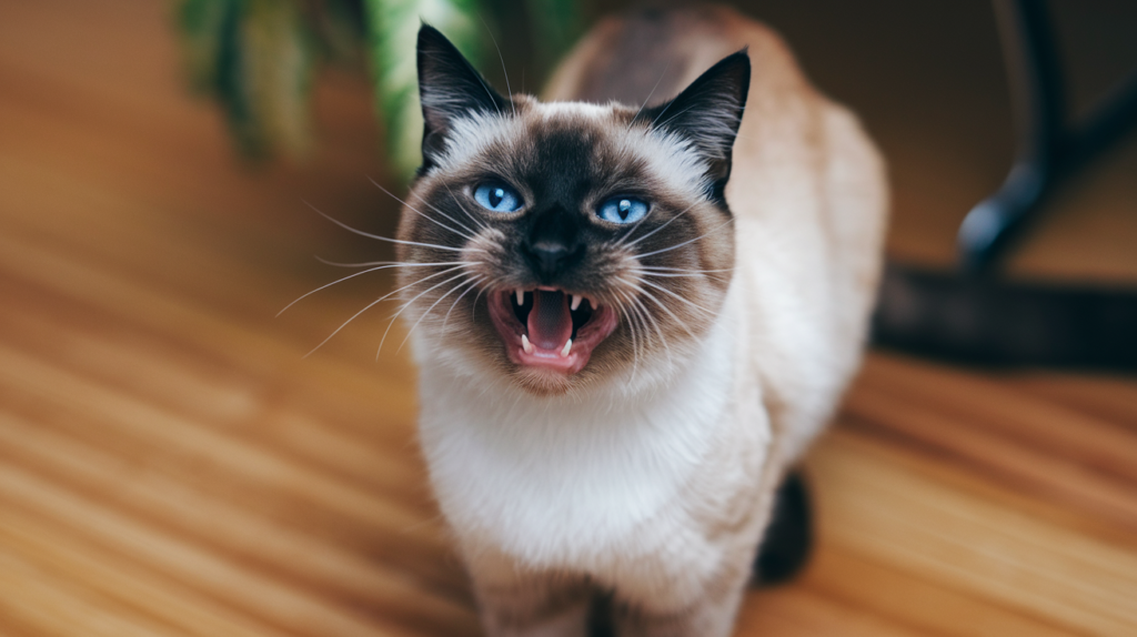 aggressive siamese cat