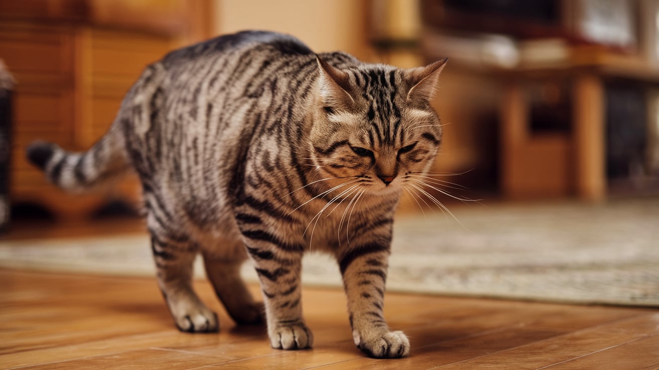 an old cat in pain