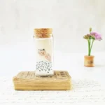 cat and mouse earrings in a bottle