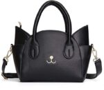 black cat handbag front