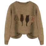 brown knitted cat jumper