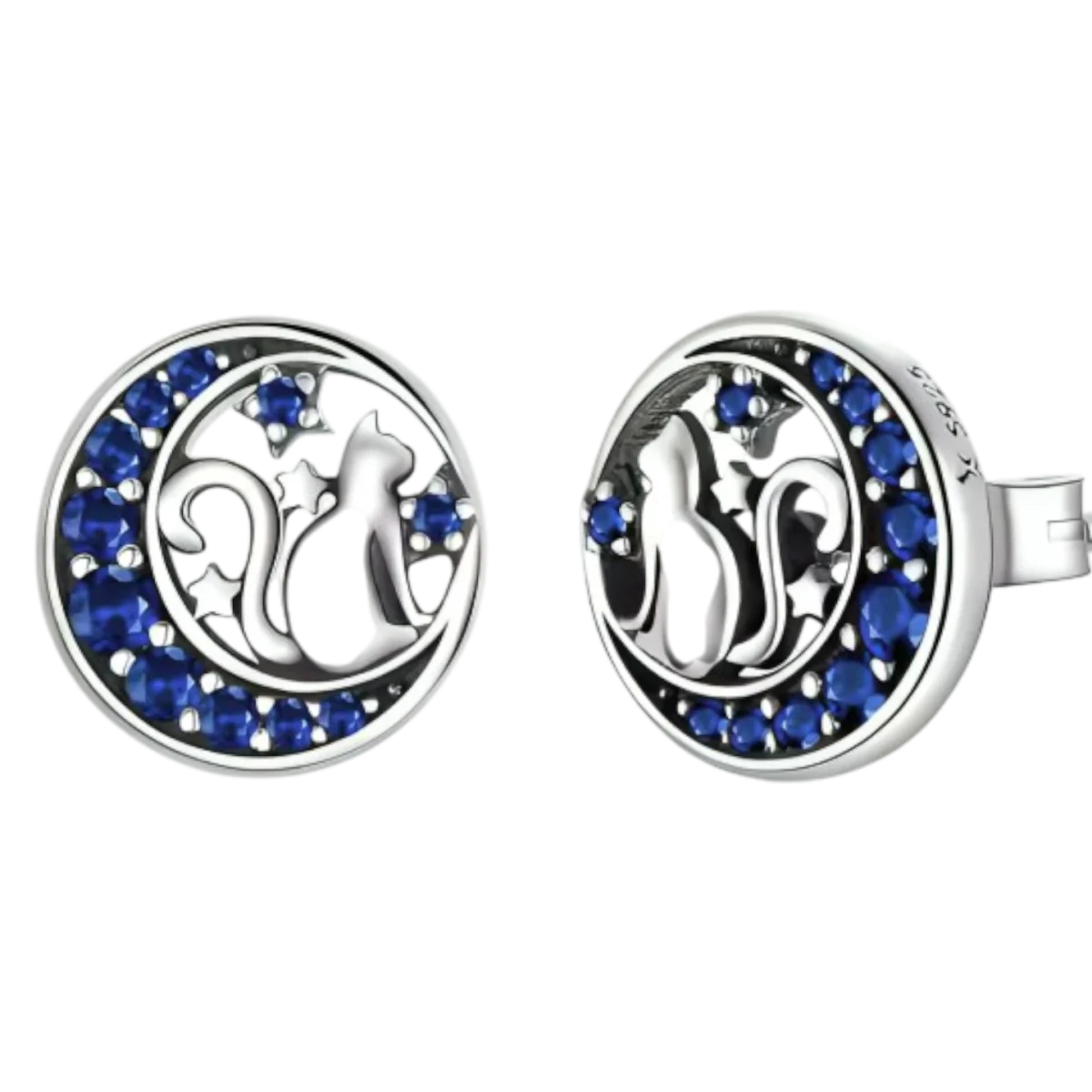 cat on the moon earrings