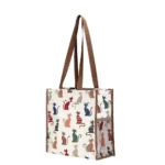 Silhouette cat shopper bag with handle