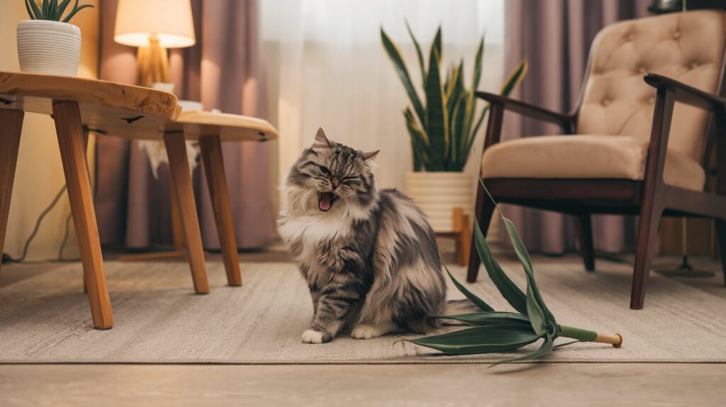 distressed cat left alone