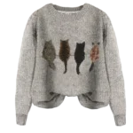 grey knitted cat jumper