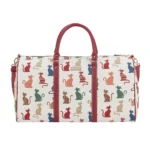 large cat print weekender bag
