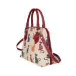 sideview colourful silhouette cat handbag