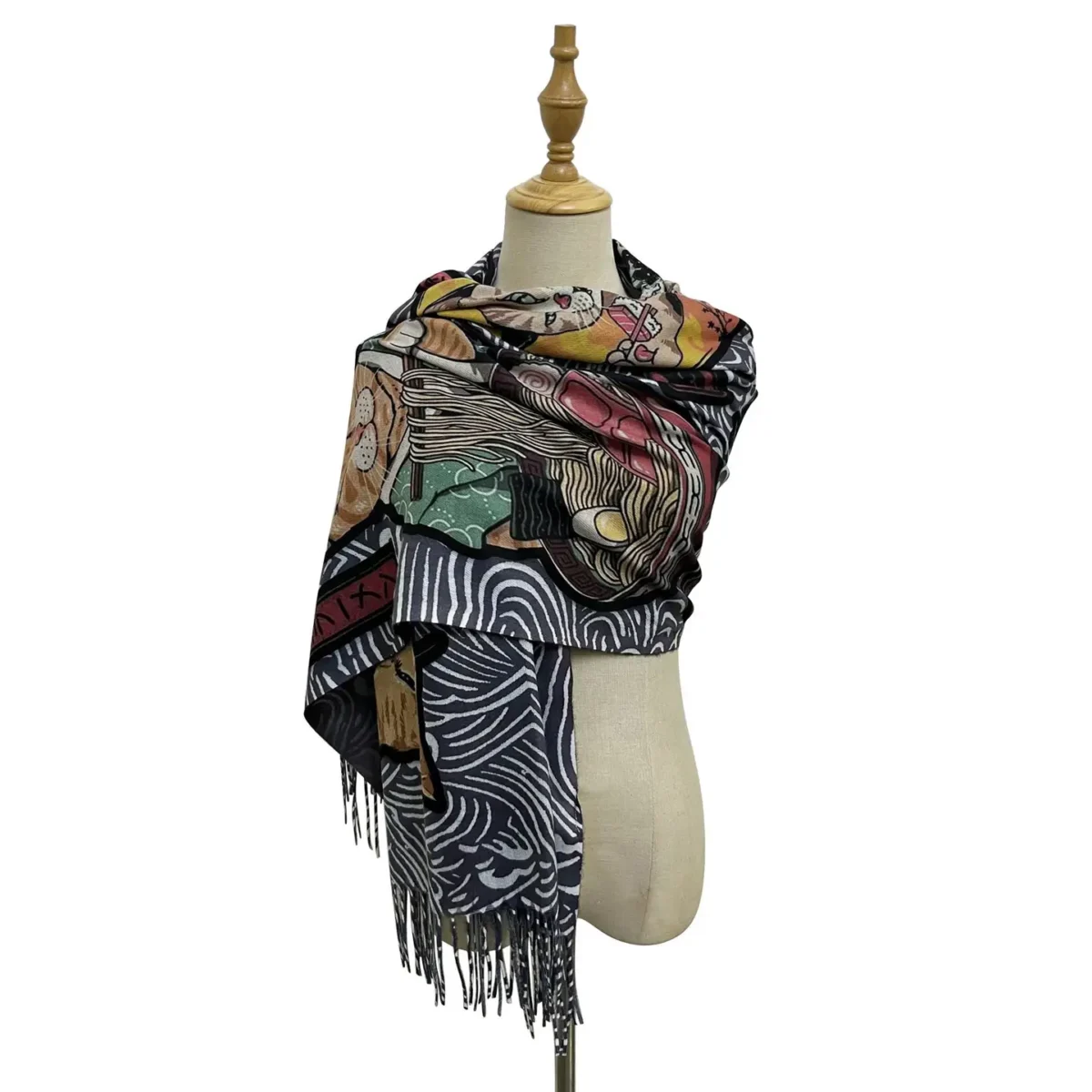 sushi japanese cat scarf