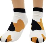 tortoiseshell cat paw ankle socks