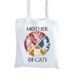 white cat mum tote bag