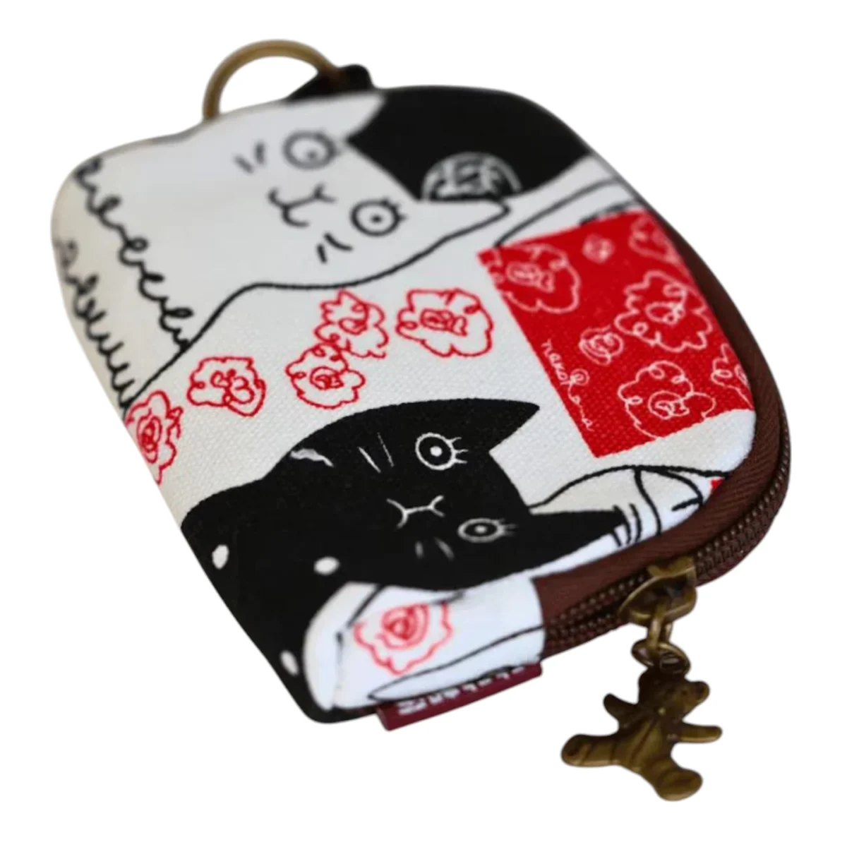 cat canvas coin purse flat