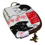cat canvas coin purse flat