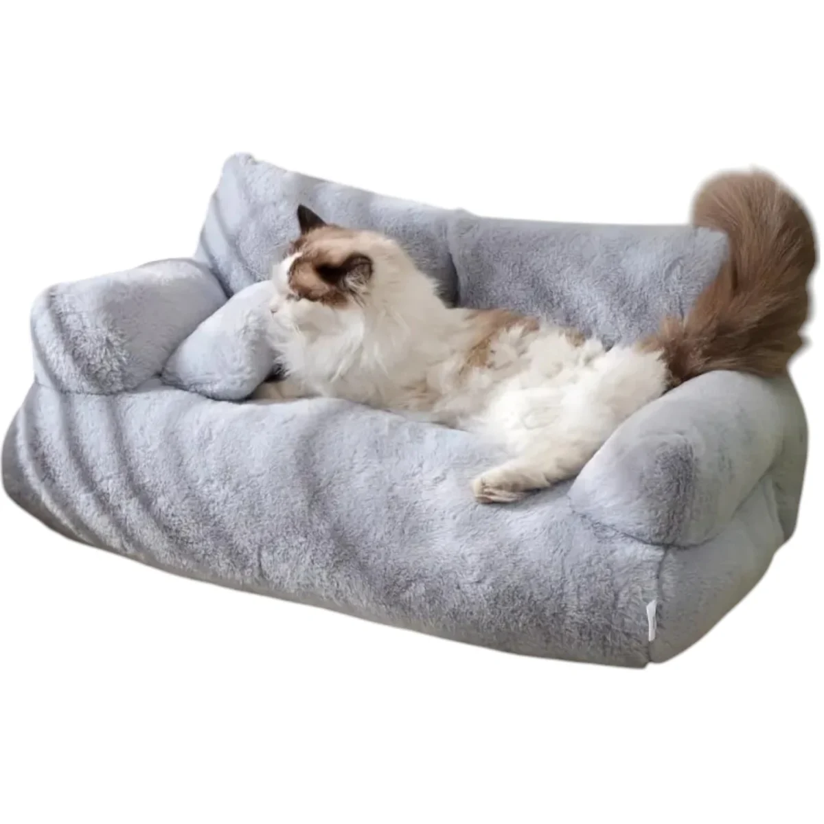 grey sofa cat bed