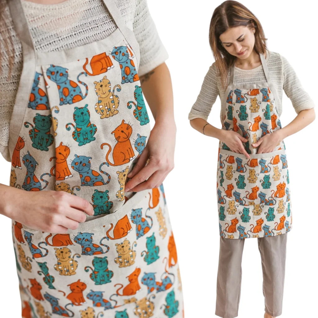 cat apron with pockets