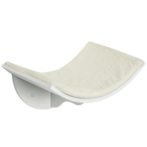 Curved Wall-Mounted Cat Shelf with Fleece