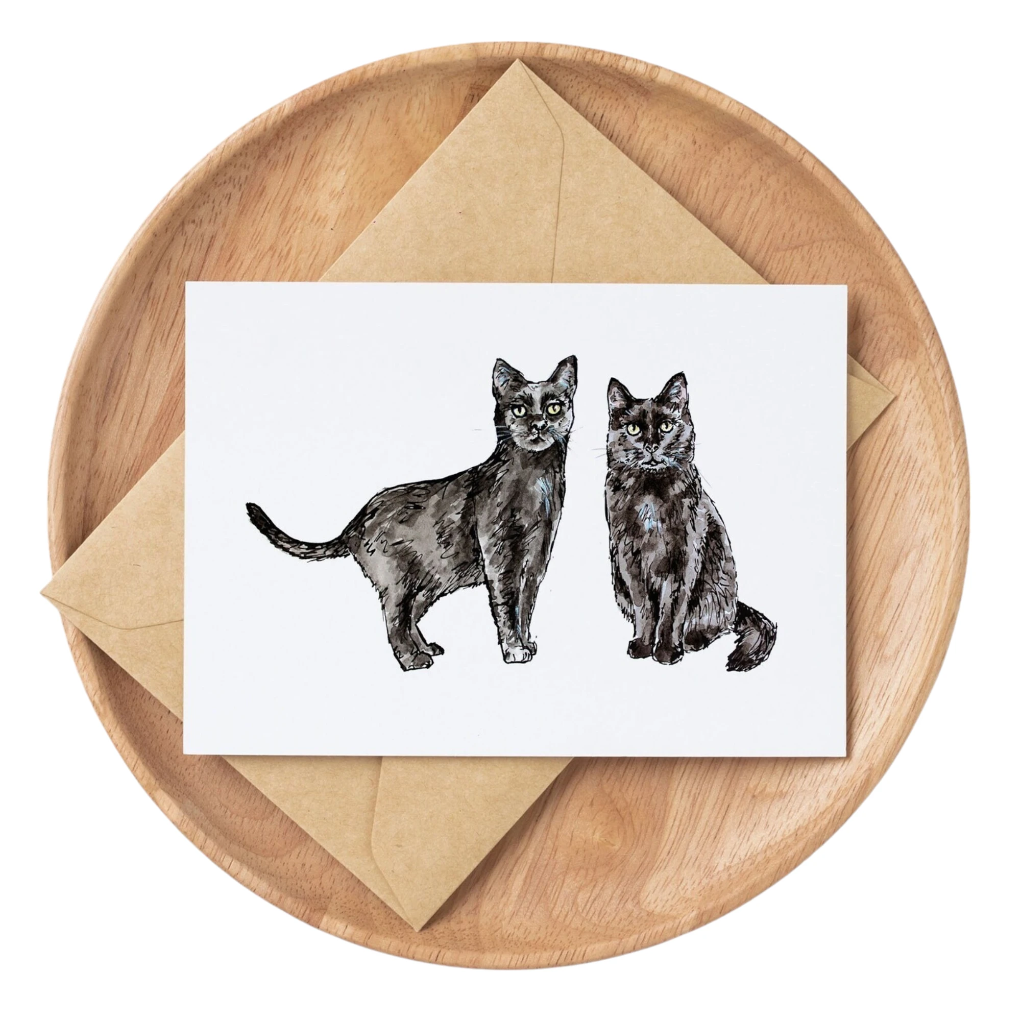 black cats greeting card