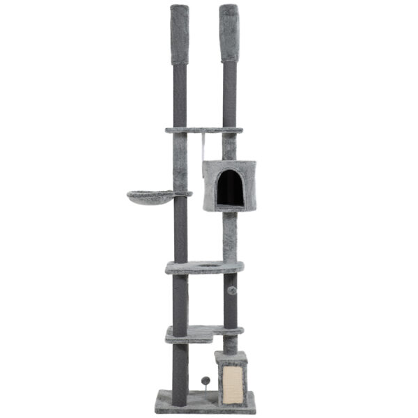Adjustable Floor-to-ceiling Cat Tree with Hammock